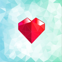 abstract three-dimensional origami heart triangles