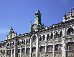 Fototapeta na wymiar Historic building on Svetlanskaya Street in Vladivostok. Russia 