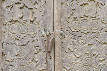 Old wooden gate. Front View