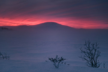 Arctic sunset in Murmansk Region, Russia