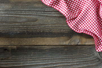 Checkered Tablecloth On The Table./ Checkered Tablecloth On The Table 