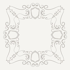 Ornament Rahmen, Linien und Winkel Design Elemente, handgezeichnete Vektor Serie