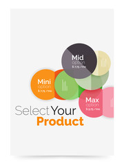 Transparent paper circles with option text