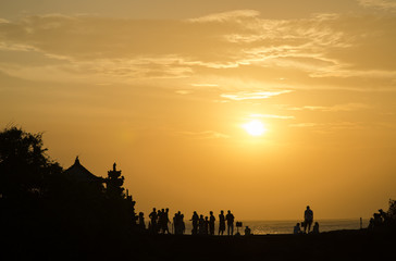 Fototapeta na wymiar Sunset at Tanah Lot, Bali island, Indonesia