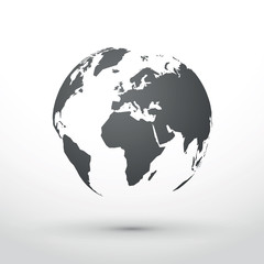 The earth - black silhouette illustrations