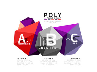 Moden low poly infographics template