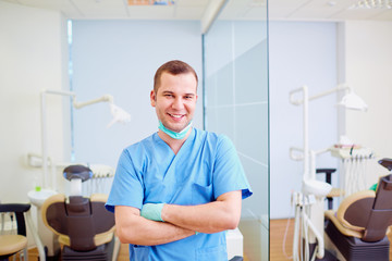 Doctor dentist in a dental clinic  the workplace.