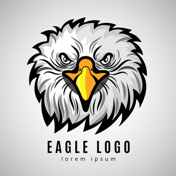 American eagle head logo or bald eagles vector label