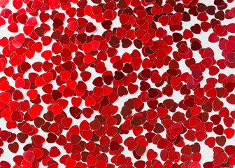 Red hearts on grey background.
