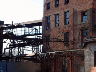 The ruins of the old factory building.