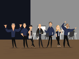 Obraz premium character office set