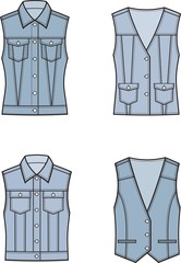 Jean vest set