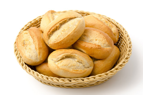 Einfache Br&ouml;tchen im Korb
