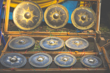 Burmese music instruments, image filter vintaged