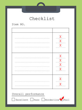 checklist form with evaluation scale