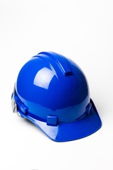 Blue safty helmet isolate on white background