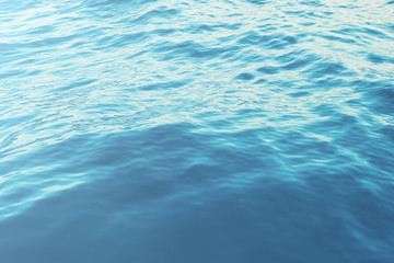 Sea wave close-up, low angle view with bokeh effects. 3d rendering