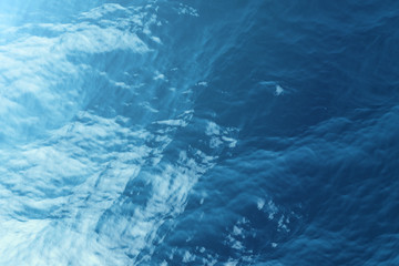 Sea, ocean surface aerial view, top view. 3d rendering