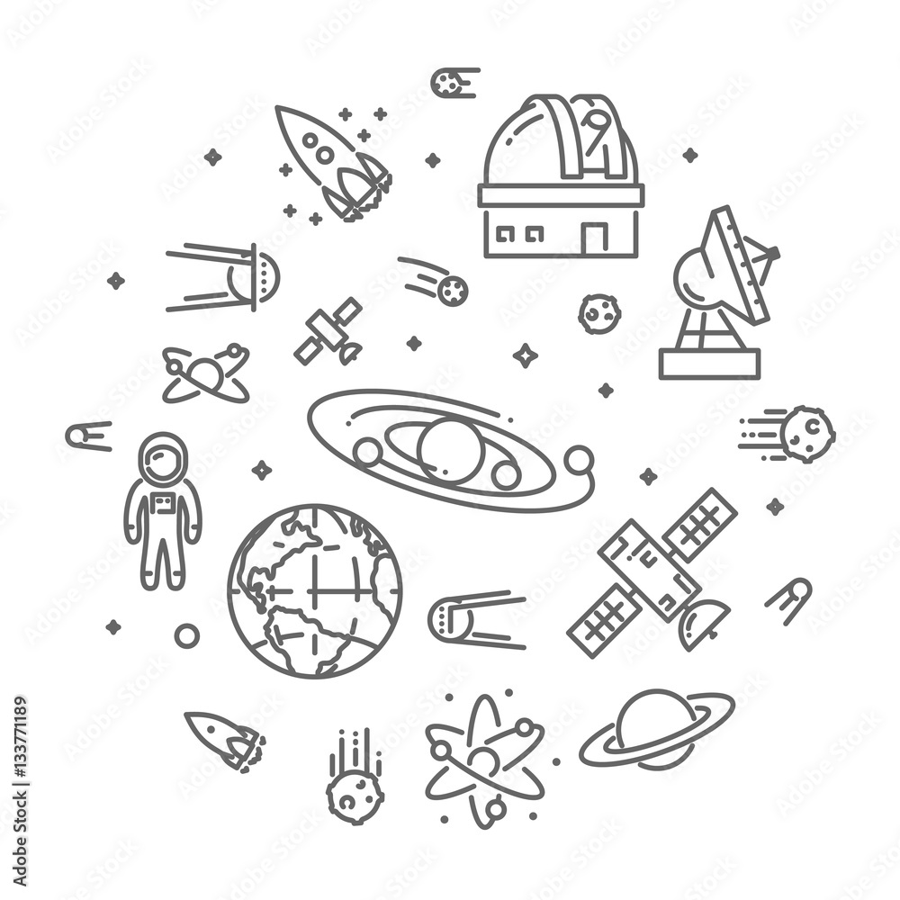 Canvas Prints vector line round concept for astronomy