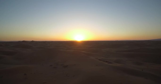 Aerial, Sahara Sunset, Erg Chegaga, Morocco - Native Material, straight out of the cam, watch also for the graded and stabilized version