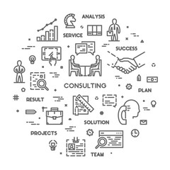 Vector line concept for business plan