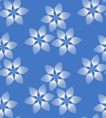 Fototapeta na wymiar seamless tile with a stylized striped flowers in white and blue