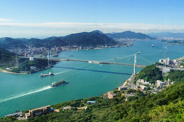 japanese landscape - kanmon kaikyo - shimonoseki & kitakyushu - yamaguchi & fukuoka