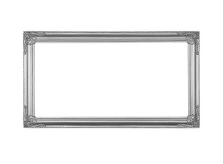Gray picture frame on white background.