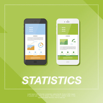 Business vector graphics and statistics.