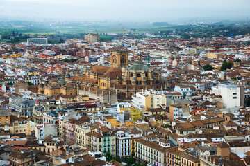 Fototapeta na wymiar View of Granada with Cathedral