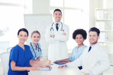 Fototapeta premium group of doctors on presentation at hospital