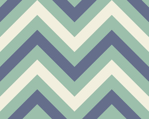 Striped, zigzagging seamless pattern. Zigzag line texture. Stripy geometric background. Blue, aqua, green, white colored. Vector