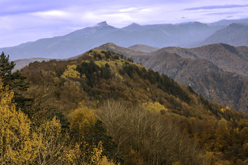 Autumn colors in the mountains of the North Caucasus