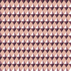 Seamless geometric pattern. Carbon texture. Rhombus convex shine light figures on brown background. Chocolate, coffee colored. Vector 
