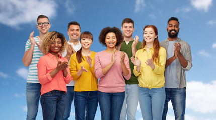 international group of happy smiling people