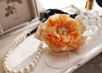 コサージュ　オレンジ