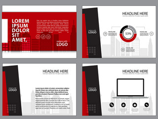 Business Template design set Presentation and brochure Annual report, flyer page with infographic element.