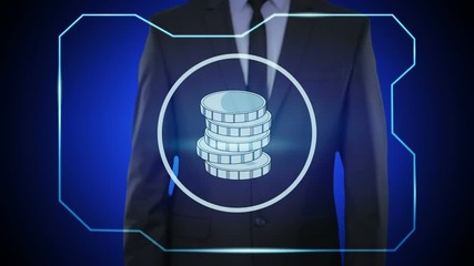 concept finance, currency, digital technology. coins, euro, Europe, EUR - Powered by Adobe