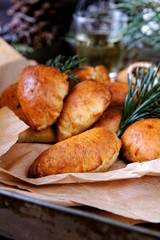 Baked dumplings with buckwheat and forest mushrooms
