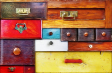 Various old drawers - in utter secrecy