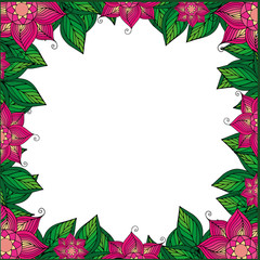Fototapeta na wymiar Frame for your text with floral background. Greeting card, invitation, banner. Vector illustration.