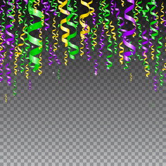 Vector illustration of seamless border background with carnival party serpentine