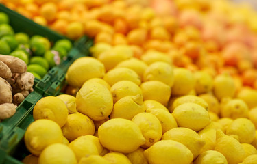 lemons at grocery store or market