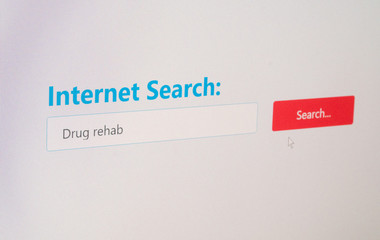 User seeking for help - looking up a drug rehab center online using internet search engine