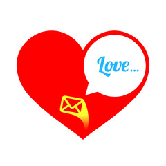 Abstract heart. Declaration of love.