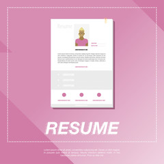 CV, resume template for a girl.