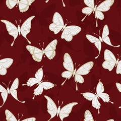 Seamless patterns with butterflies. Vector illustration