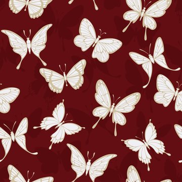 Seamless patterns with butterflies. Vector illustration
