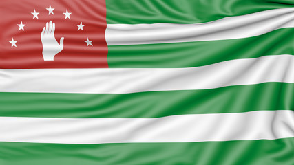 Flag of Abkhazia, 3d illustration with fabric texture