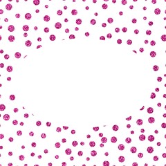 Frame pink glittery texture with copy space. The theme of glamour, Valentines Day or holiday Greetings Pink glitter on a white background